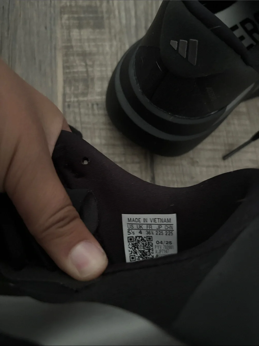 adidas Black Sneakers with Gray Three-Stripes